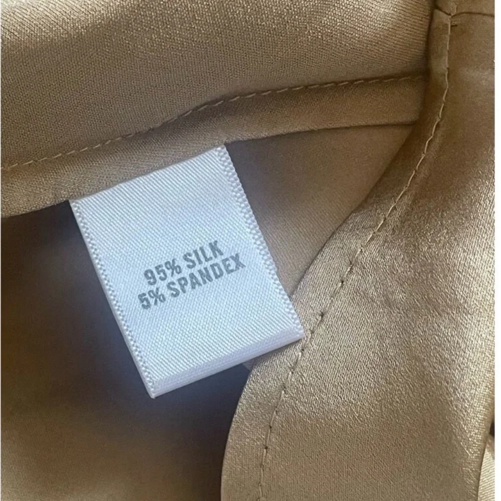 St. John Liquid Silk Gold Satin Shell Cowl Neck Top - Picture 4 of 6